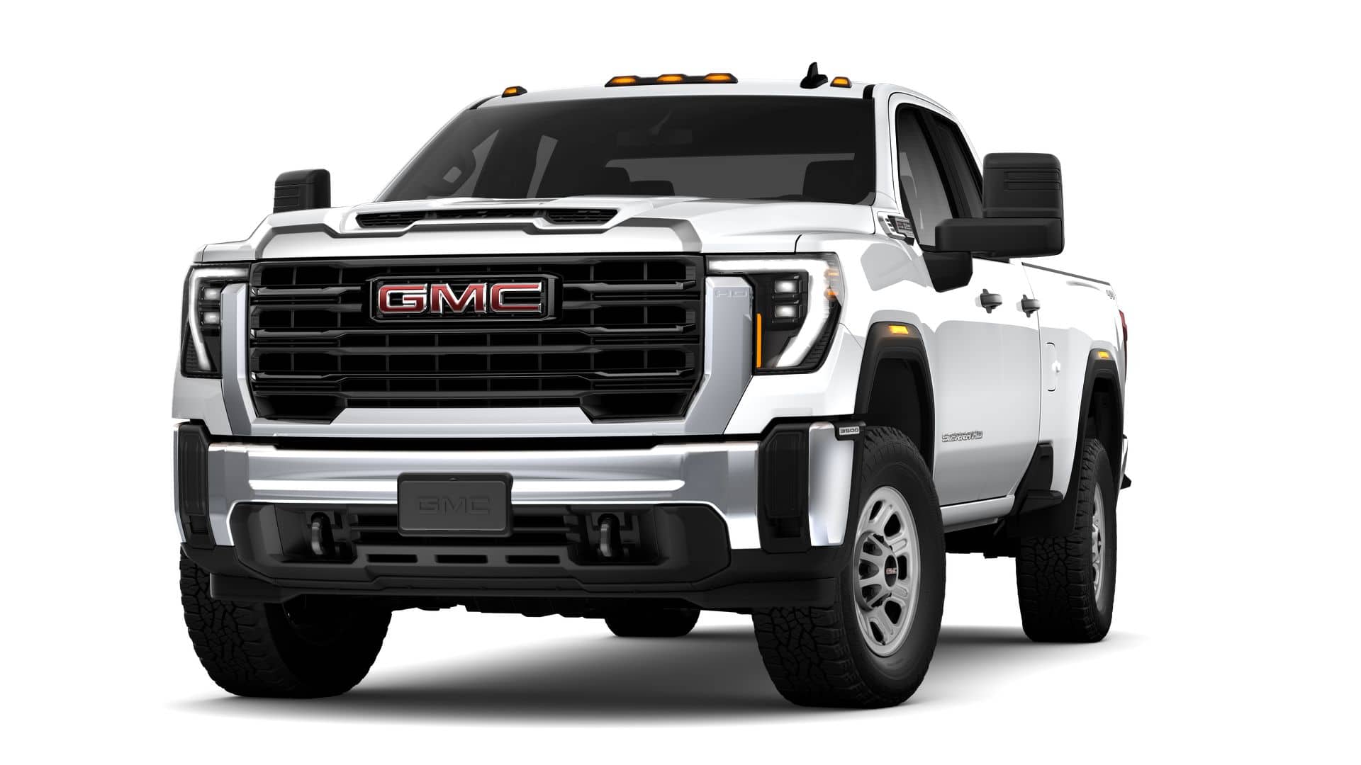 2025 GMC Sierra 3500 HD Pro in Summit White — front three-quarter view