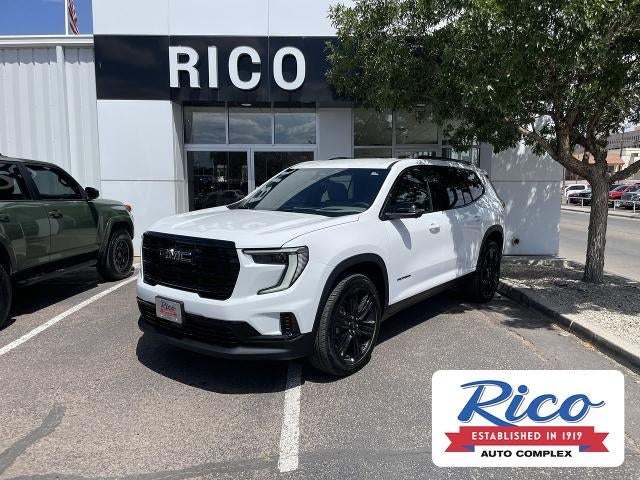 2026 GMC Acadia Elevation in Summit White — front three-quarter view