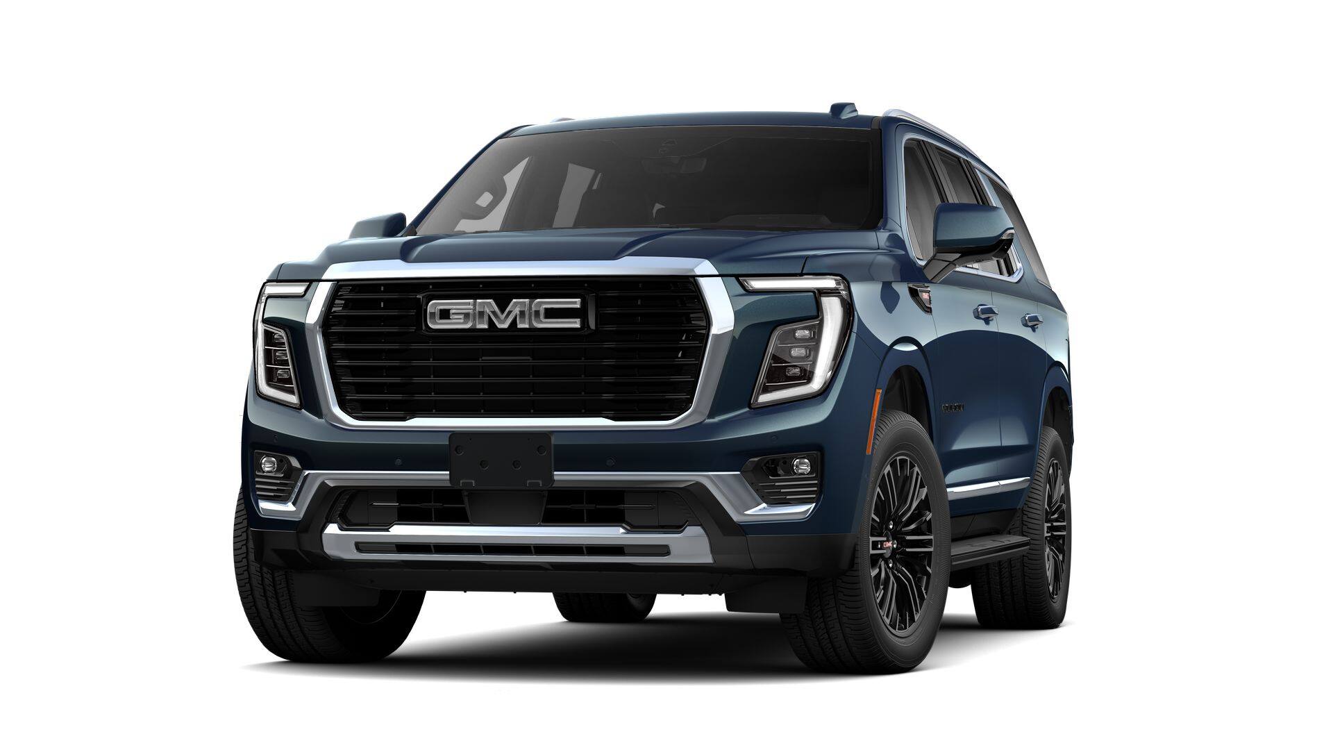 2026 GMC Yukon Elevation in Downpour Metallic — front three-quarter view