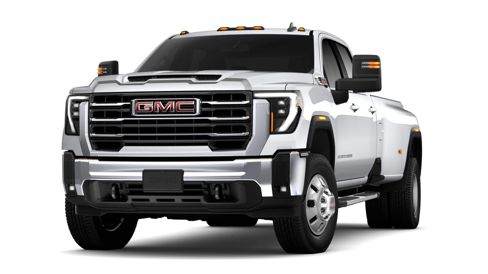 2026 GMC Sierra 3500 HD SLE DRW in Summit White — front three-quarter view