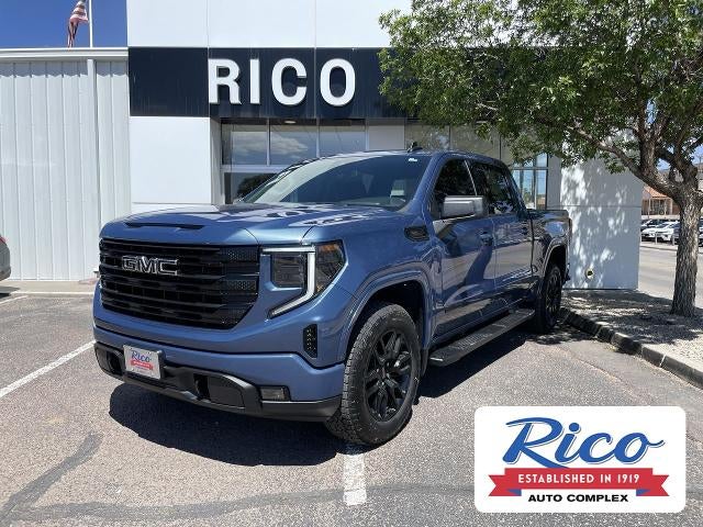 2026 GMC Sierra 1500 Elevation in Downpour Metallic — front three-quarter view