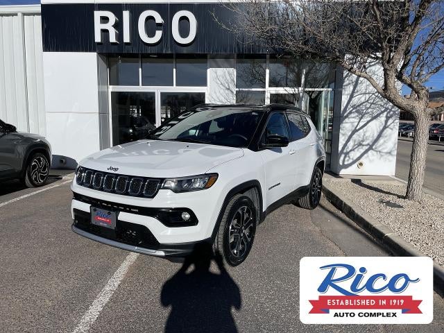 2023 Jeep Compass Limited 4x4 in White — front three-quarter view