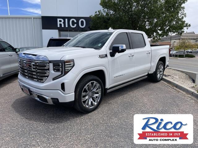 2024 GMC Sierra 1500 Denali in White Frost Tricoat — front three-quarter view