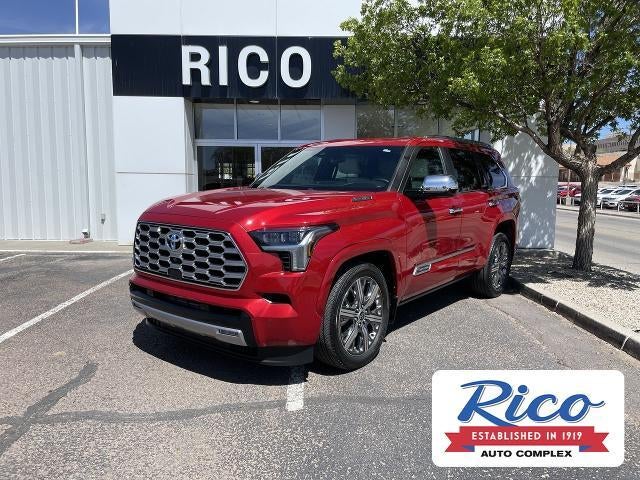 2024 Toyota Sequoia SR5 in Supersonic Red — front three-quarter view